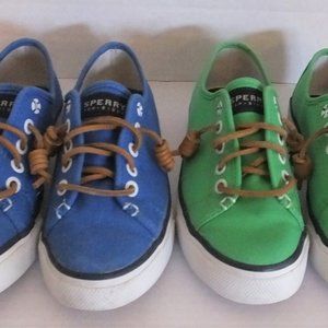 Women's Seacoast Canvas Sneakers Blue and Green Sz 5